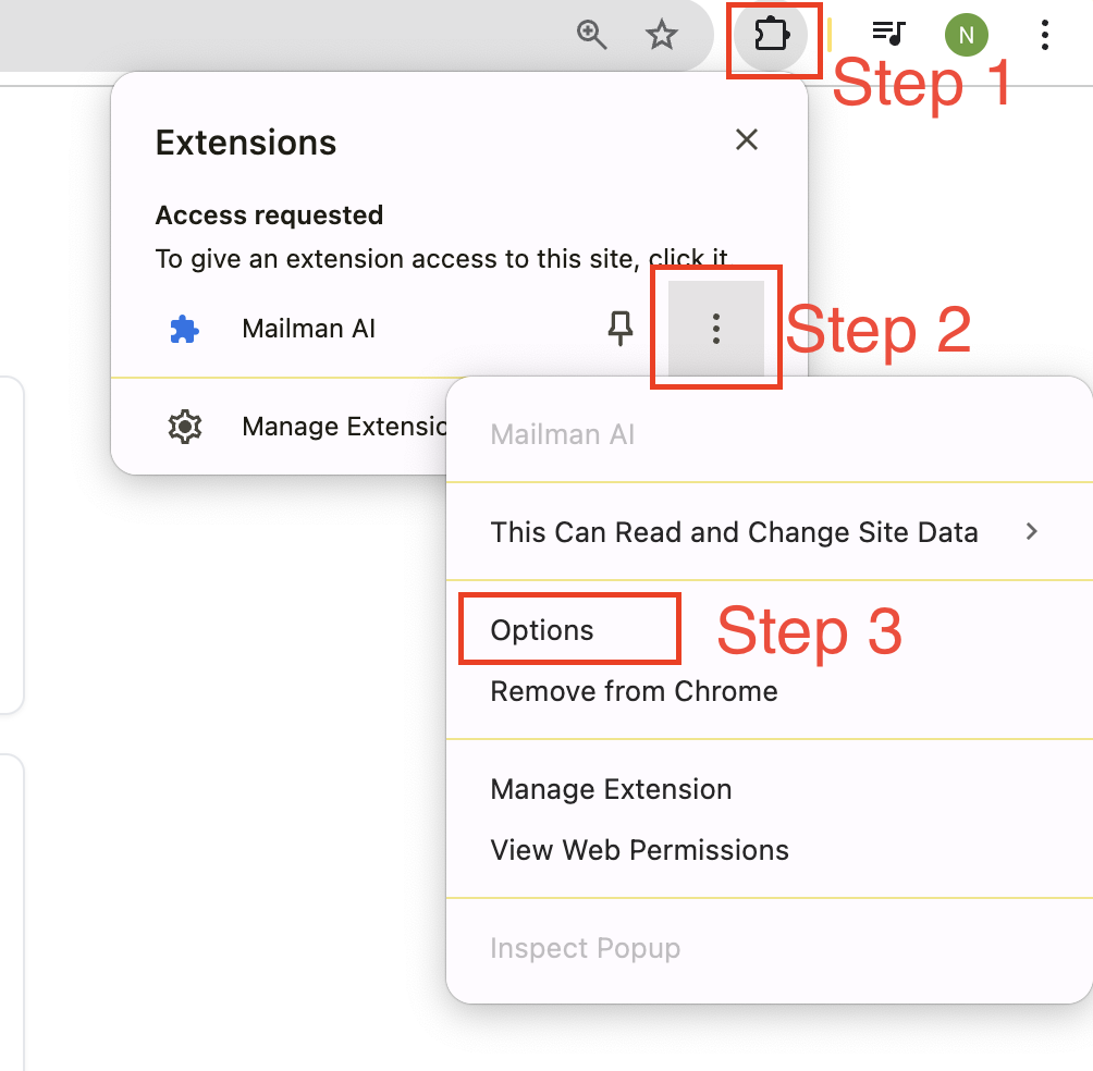 Account management instructions